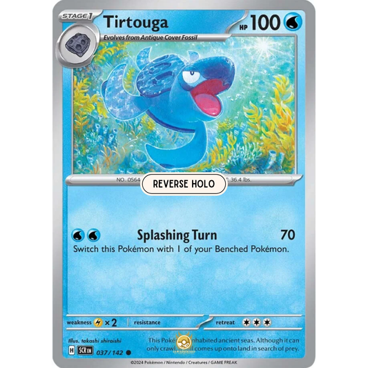 [ENG] Pokemon SV07 Stellar Crown: 037/142 Tirtouga [Water] [C - Common] (Reverse Holo)