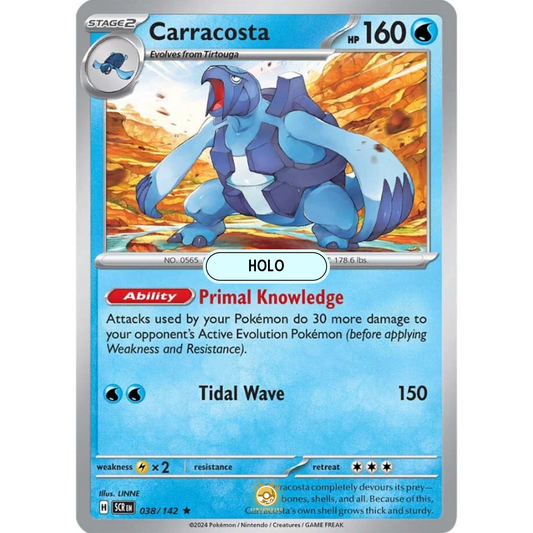[ENG] Pokemon SV07 Stellar Crown: 038/142 Carracosta [Water] [R - Rare] (Foil)
