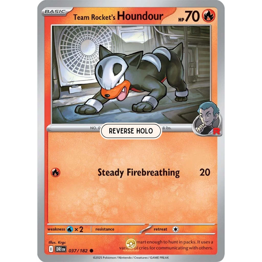 [ENG] Pokemon SV10 Destined Rivals: 037/182 Team Rocket's Houndour [Fire] [C - Common] (Reverse Holo)
