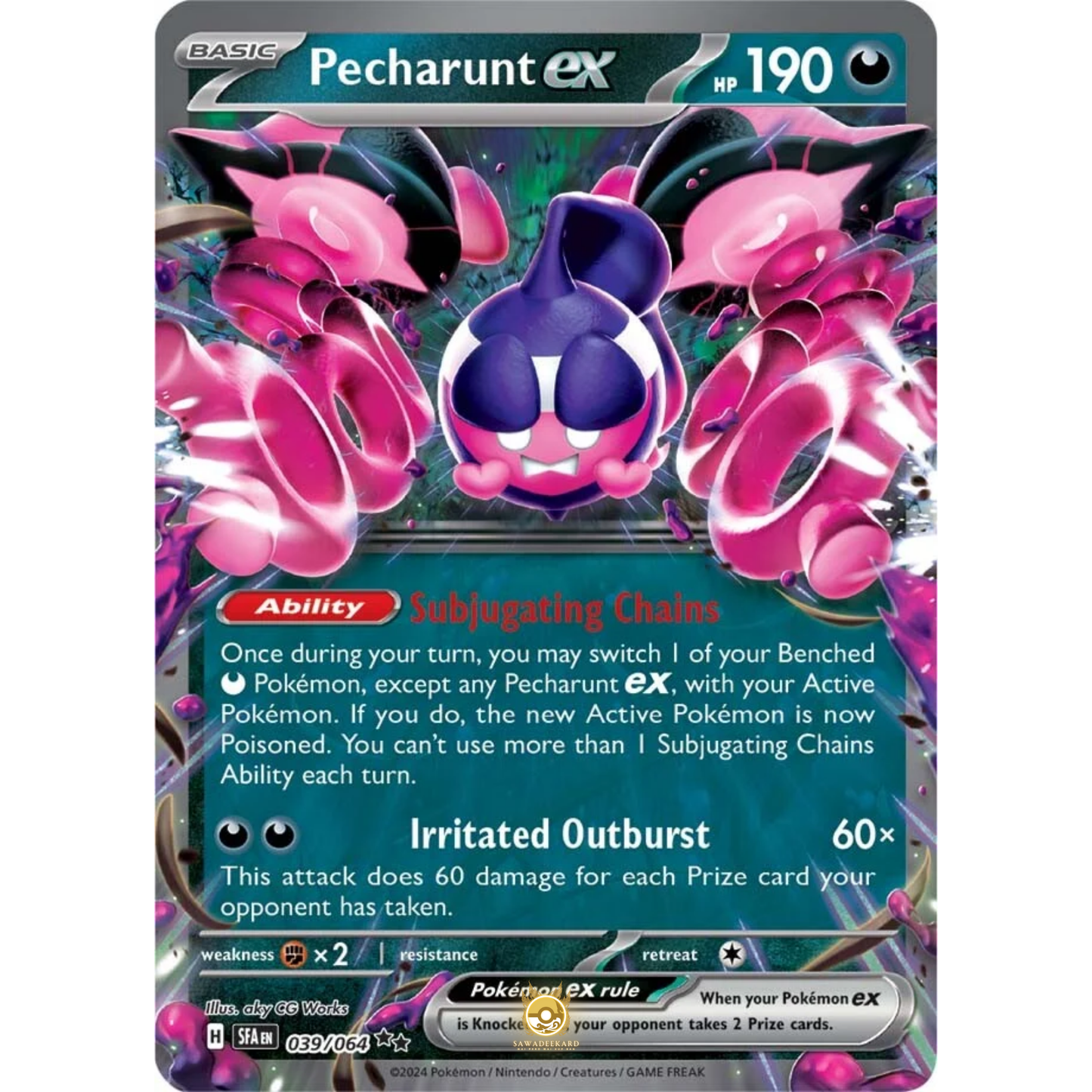 [ENG] Pokemon SV6.5 Shrouded Fable: 039/064 Pecharunt ex [Darkness] [RR - Double Rare] (Foil)