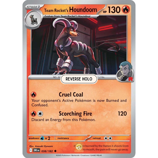 [ENG] Pokemon SV10 Destined Rivals: 038/182 Team Rocket's Houndoom [Fire] [U - Uncommon] (Reverse Holo)