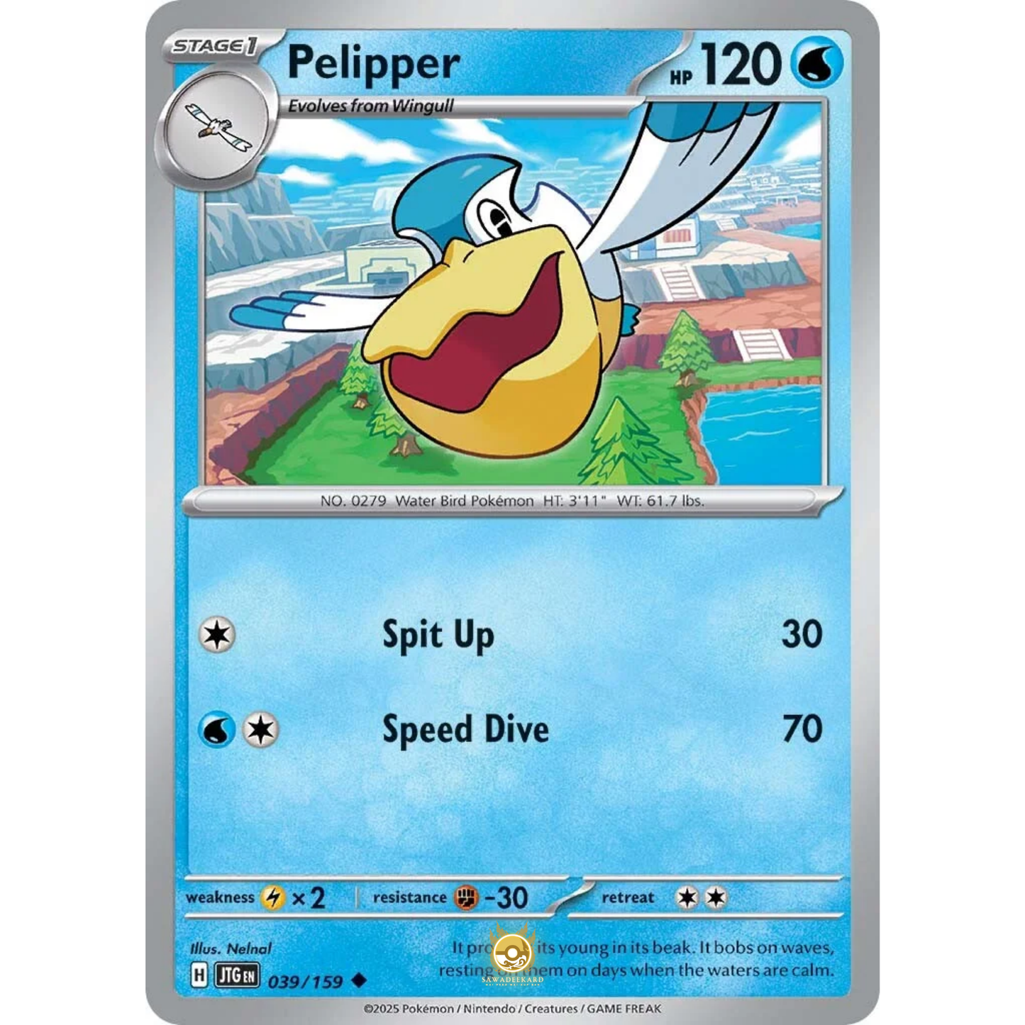 [ENG] Pokemon SV09 Journey Together: 039/159 Pelipper [Water] [U - Uncommon] (Non-foil)