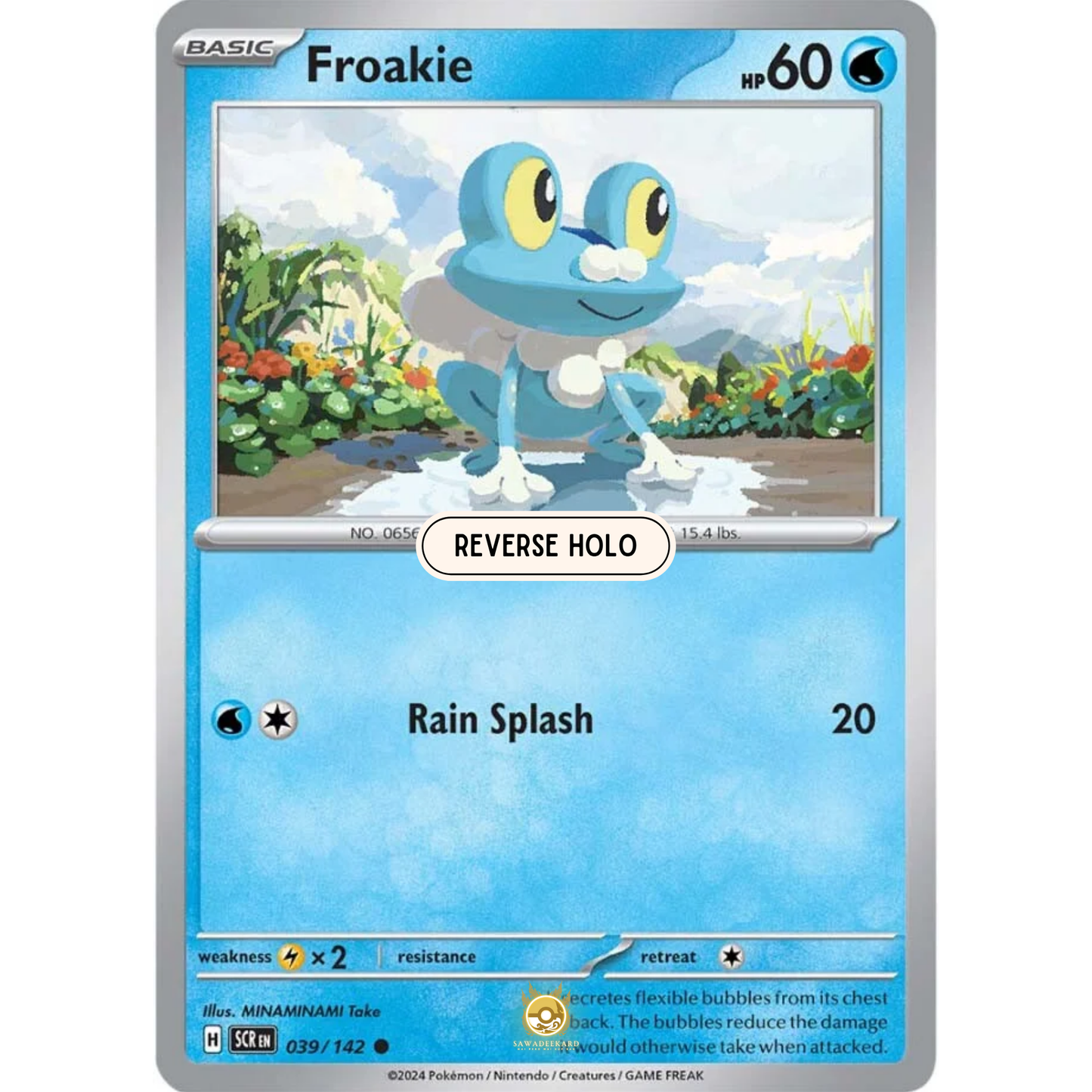 [ENG] Pokemon SV07 Stellar Crown: 039/142 Froakie [Water] [C - Common] (Reverse Holo)