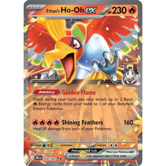 [ENG] Pokemon SV10 Destined Rivals: 039/182 Ethan's Ho-Oh ex [Fire] [RR - Double Rare] (Foil)