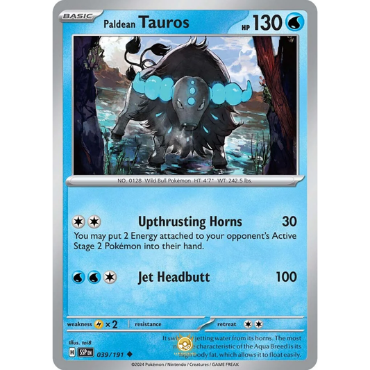 [ENG] Pokemon SV08 Surging Sparks: 039/191 Paldean Tauros [Water] [U - Uncommon] (Non-foil)