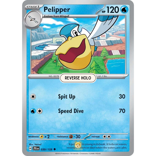[ENG] Pokemon SV09 Journey Together: 039/159 Pelipper [Water] [U - Uncommon] (Reverse Holo)