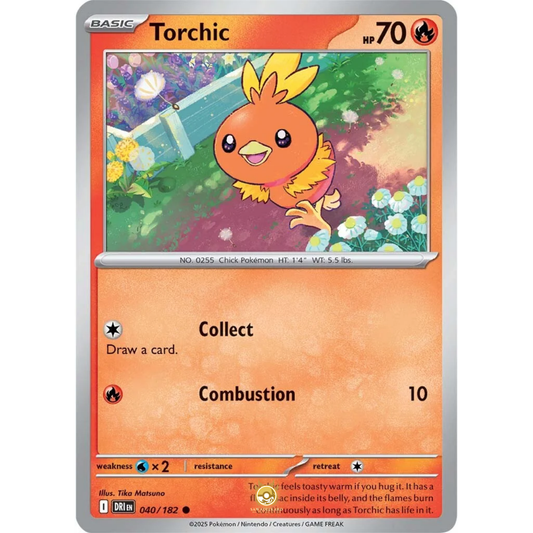 [ENG] Pokemon SV10 Destined Rivals: 040/182 Torchic [Fire] [C - Common] (Non-foil)
