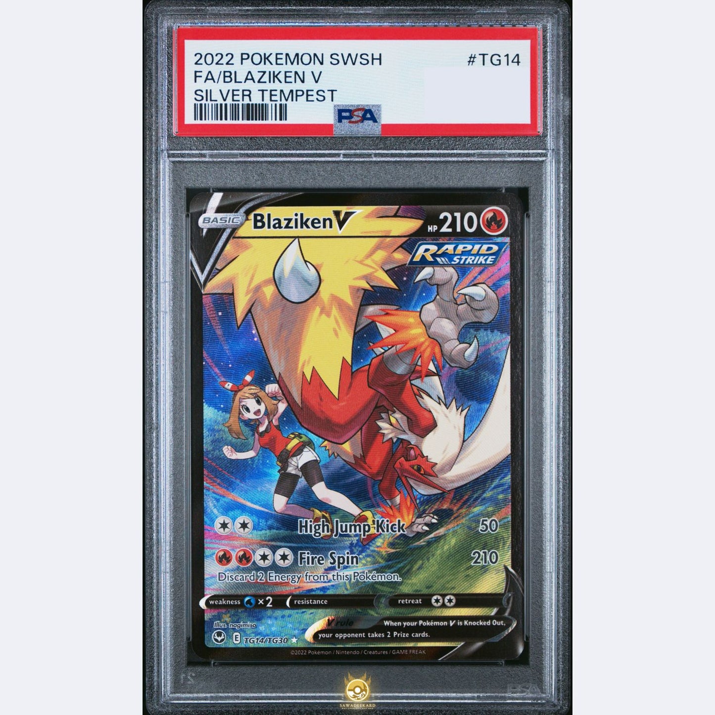 [PSA 10] [ENG] SWSH12 Silver Tempest (2022): TG14/TG30 Blaziken V [Fire] [CSR - Character Secret Rare] (Foil)