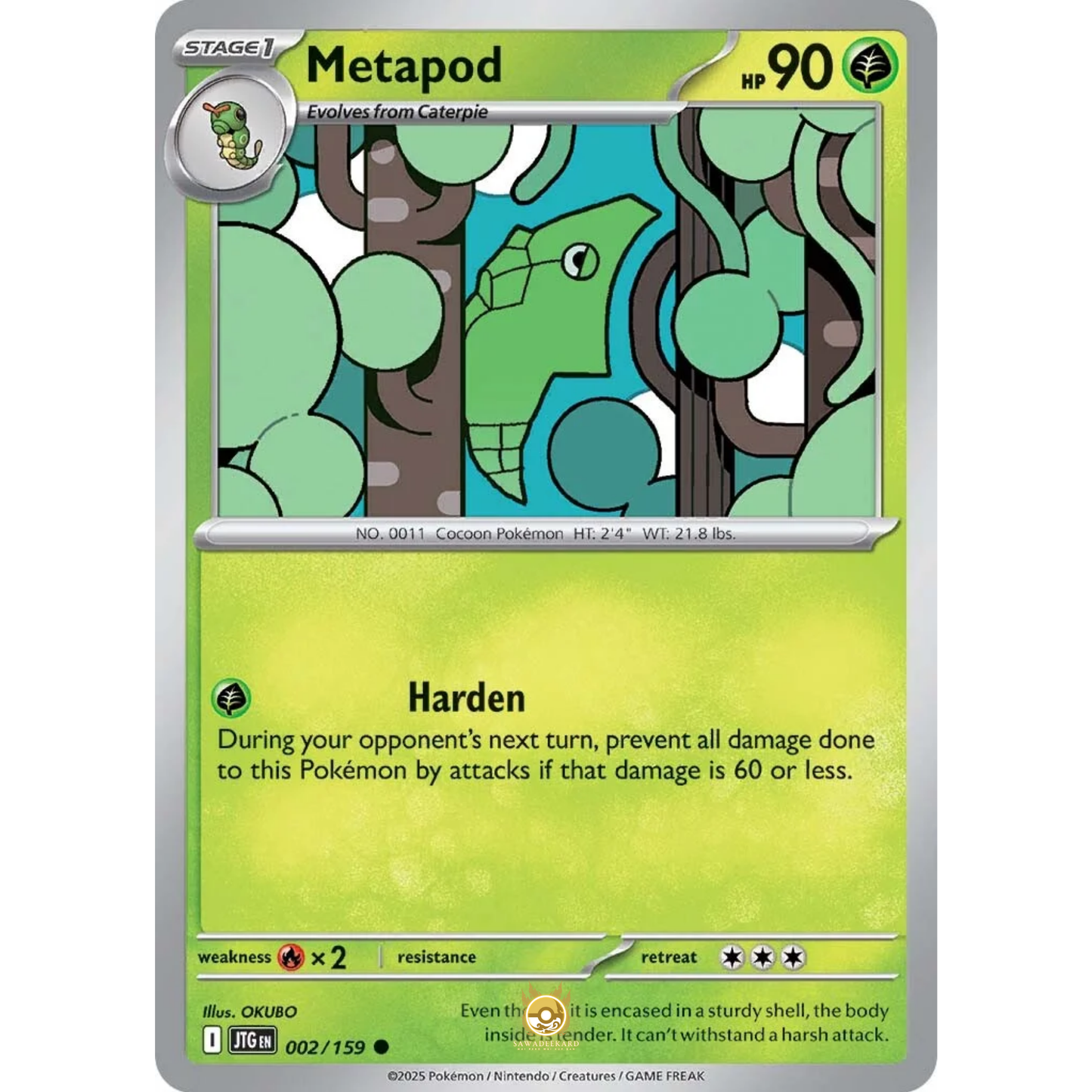[ENG] Pokemon SV09 Journey Together: 002/159 Metapod [Grass] [C - Common] (Non-foil)