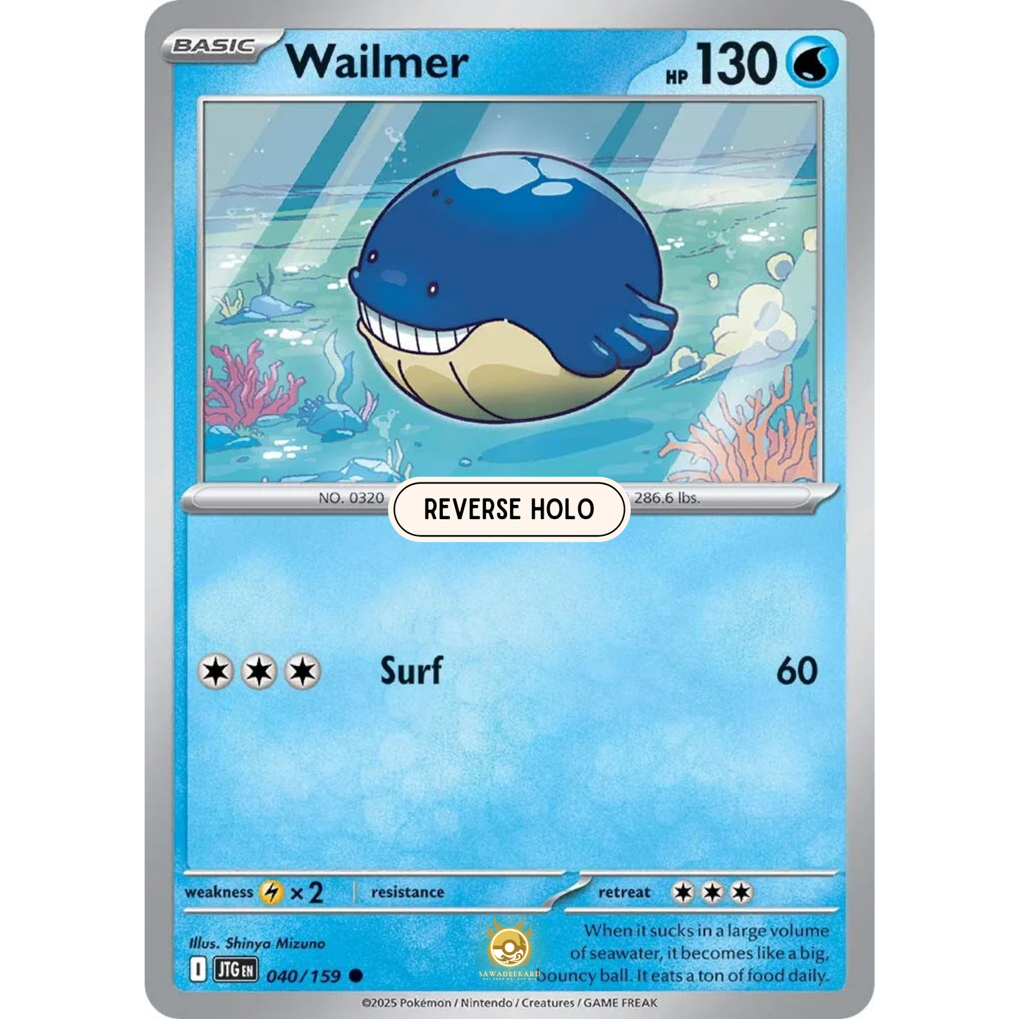 [ENG] Pokemon SV09 Journey Together: 040/159 Wailmer [Water] [C - Common] (Reverse Holo)
