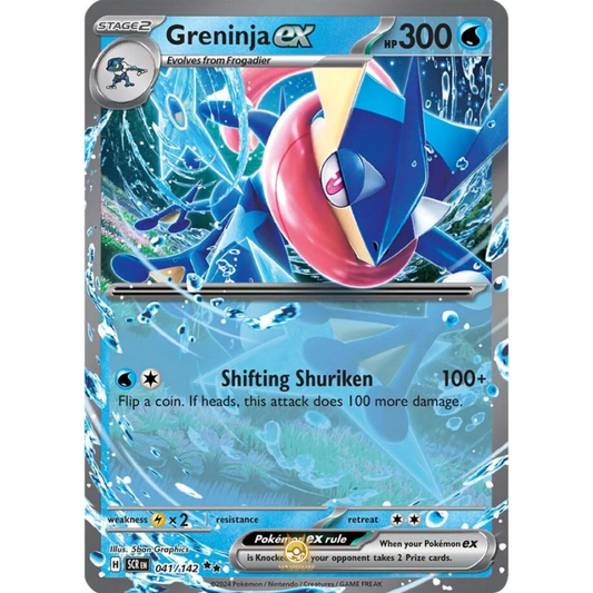 [ENG] Pokemon SV07 Stellar Crown: 041/142 Greninja ex [Water] [RR - Double Rare] (Foil)