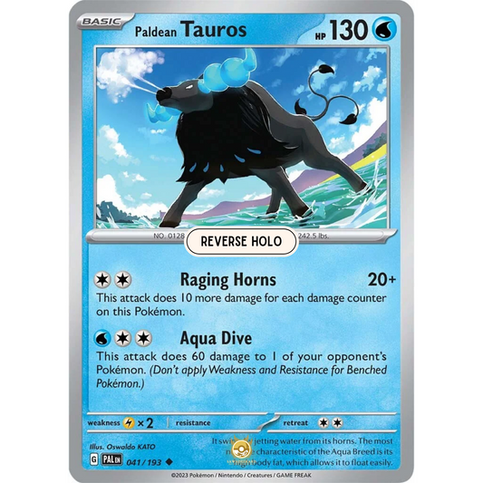 [ENG] SV02 Paldea Evolved: 041/193 Paldean Tauros U (Reverse Holo)