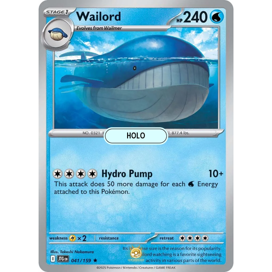 [ENG] Pokemon SV09 Journey Together: 041/159 Wailord [Water] [R - Rare] (Foil)