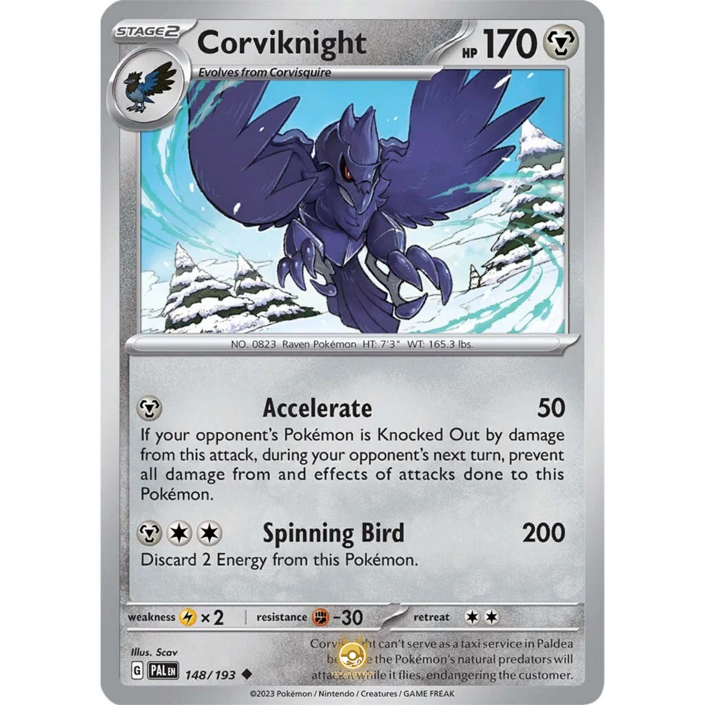 [ENG] SV02 Paldea Evolved: 148/193 Corviknight U (Non-Foil)