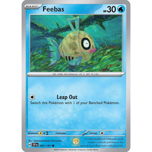 [ENG] Pokemon SV08 Surging Sparks: 041/191 Feebas [Water] [C - Common] (Non-foil)