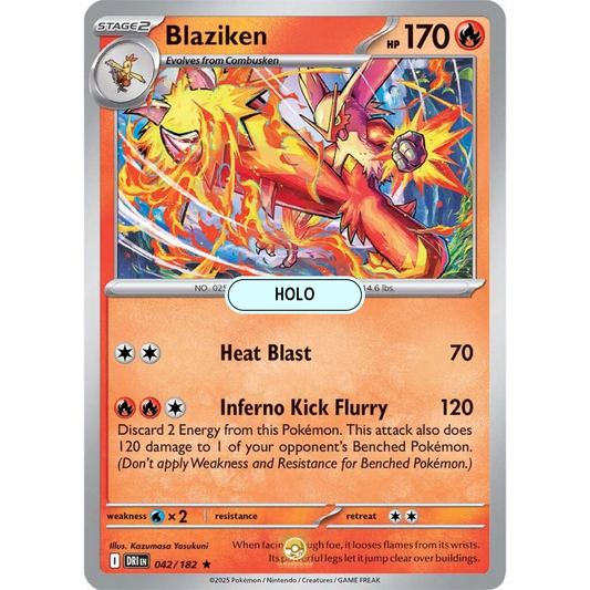 [ENG] Pokemon SV10 Destined Rivals: 042/182 Blaziken [Fire] [R - Rare] (Foil)