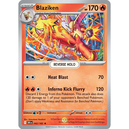 [ENG] Pokemon SV10 Destined Rivals: 042/182 Blaziken [Fire] [R - Rare] (Reverse Holo)