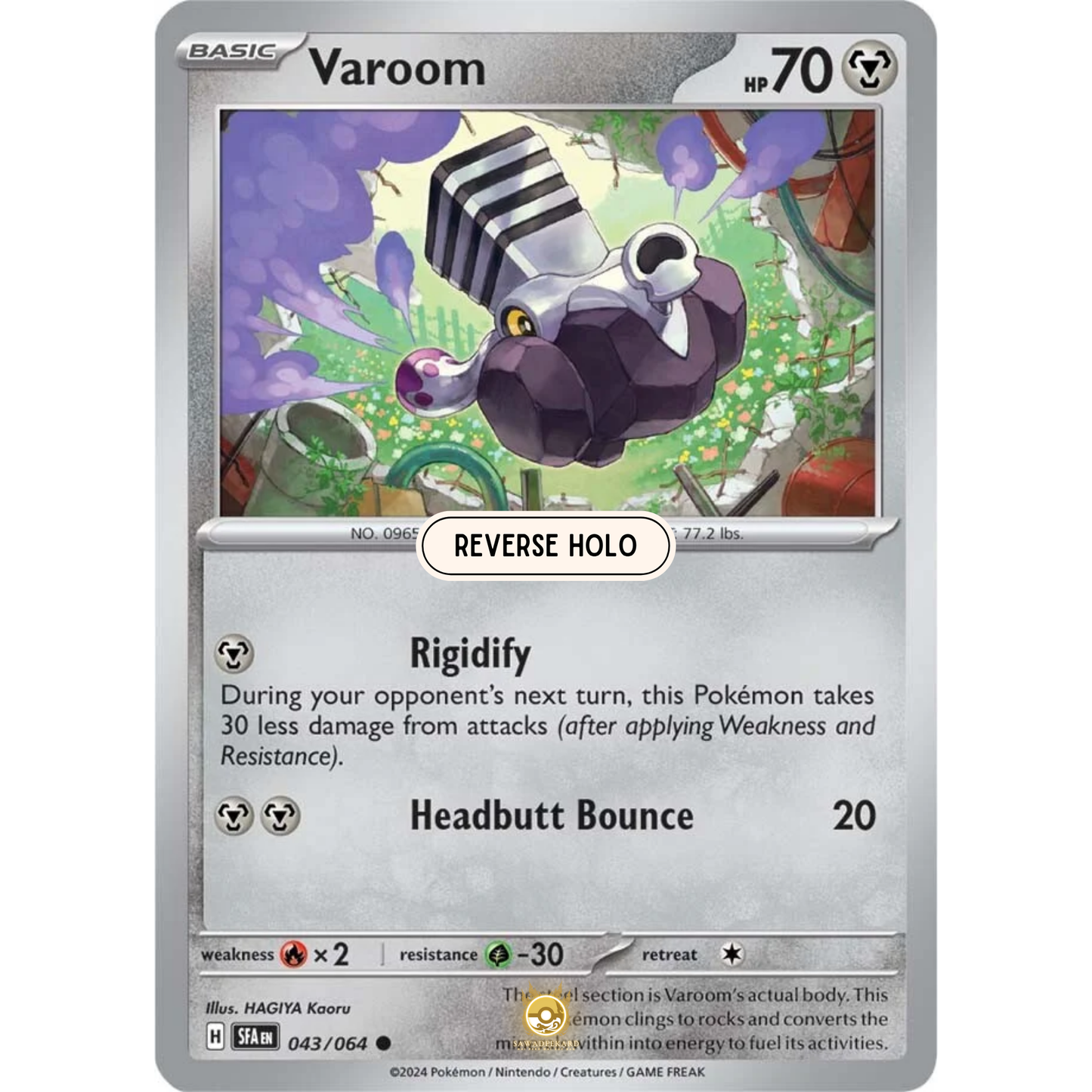 [ENG] Pokemon SV6.5 Shrouded Fable: 043/064 Varoom [Metal] [C - Common] (Reverse Holo)