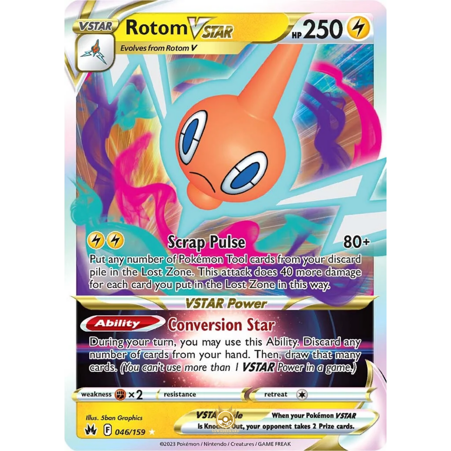 [ENG] SWSH 12.5 Crown Zenith: 046/159 Rotom VSTAR R (Foil)