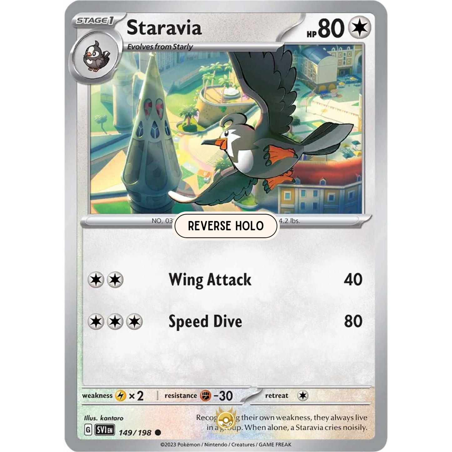 [ENG] SV01 Scarlet Violet Base Set: 149/198 Staravia C (Reverse Holo)