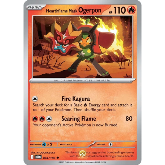 [ENG] Pokemon SV10 Destined Rivals: 044/182 Hearthflame Mask Ogerpon [Fire] [U - Uncommon] (Non-foil)