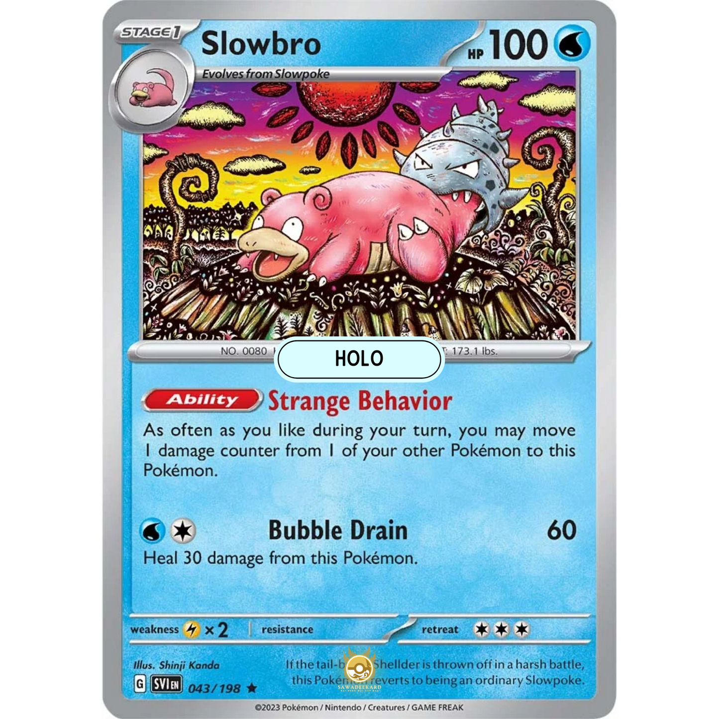 [ENG] SV01 Scarlet Violet Base Set: 043/198 Slowbro R (Foil)