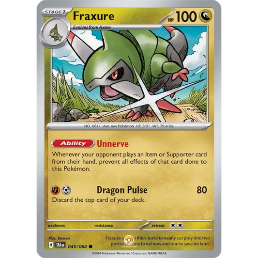 [ENG] Pokemon SV6.5 Shrouded Fable: 045/064 Fraxure [Dragon] [C - Common] (Non-foil)