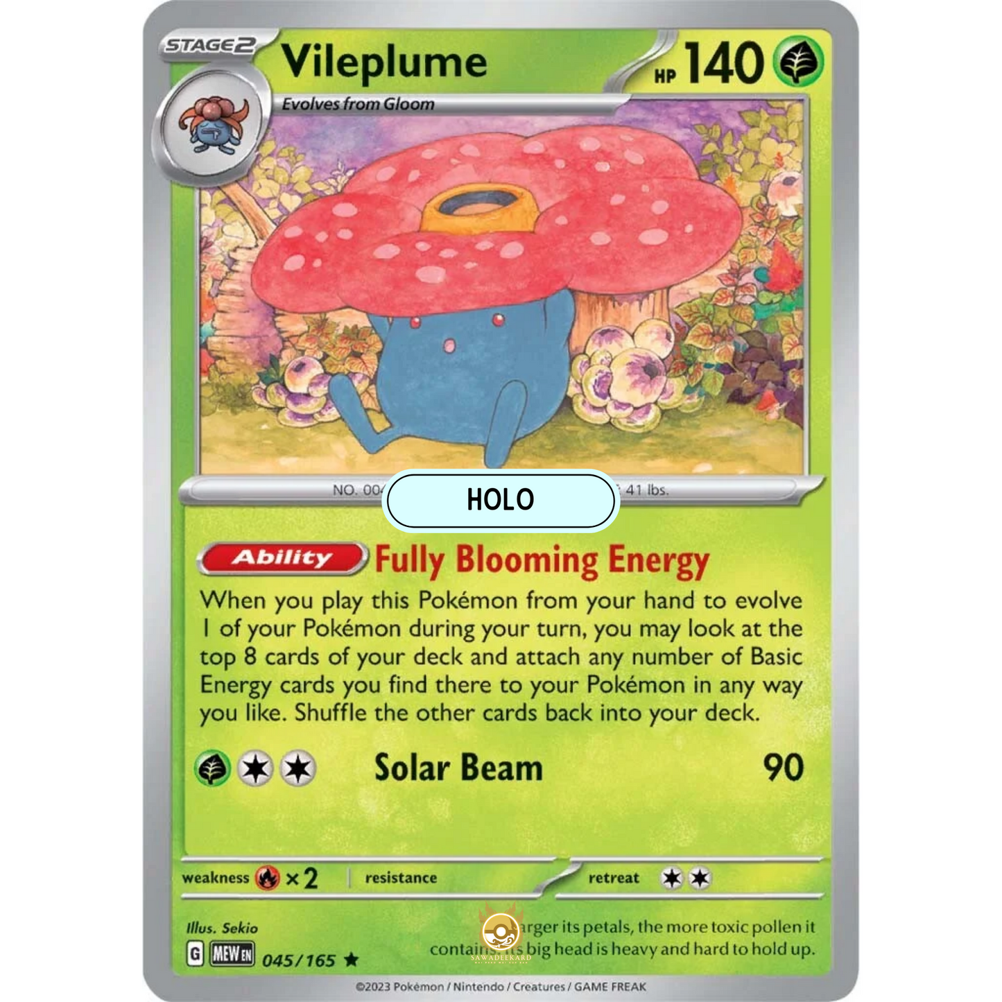 [ENG]	SV3.5	151:	045/165	Vileplume	R	(Foil)