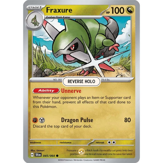 [ENG] Pokemon SV6.5 Shrouded Fable: 045/064 Fraxure [Dragon] [C - Common] (Reverse Holo)