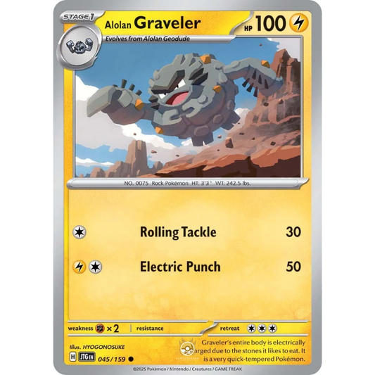[ENG] Pokemon SV09 Journey Together: 045/159 Alolan Graveler [Lightning] [C - Common] (Non-foil)