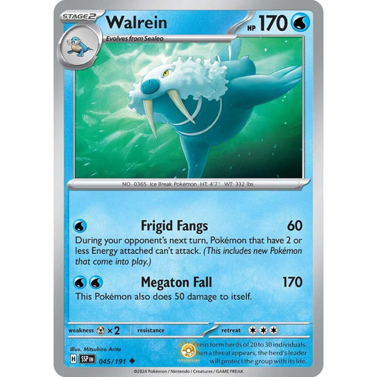 [ENG] Pokemon SV08 Surging Sparks: 045/191 Walrein [Water] [U - Uncommon] (Non-foil)
