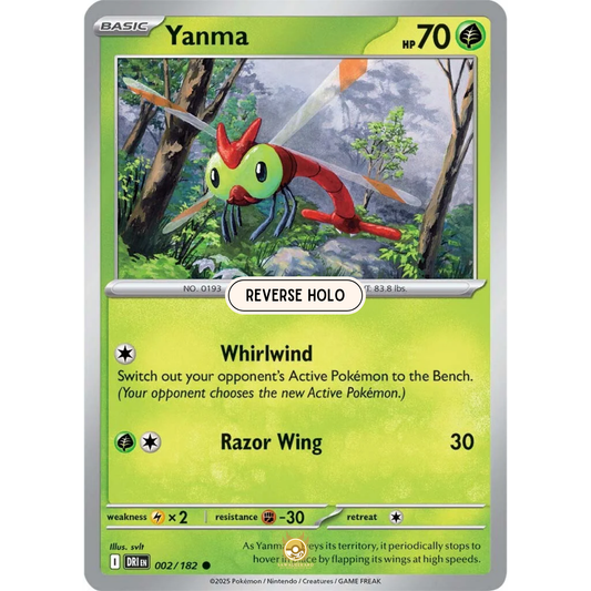 [ENG] Pokemon SV10 Destined Rivals: 002/182 Yanma [Grass] [C - Common] (Reverse Holo)