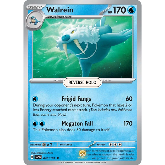 [ENG] Pokemon SV08 Surging Sparks: 045/191 Walrein [Water] [U - Uncommon] (Reverse Holo)