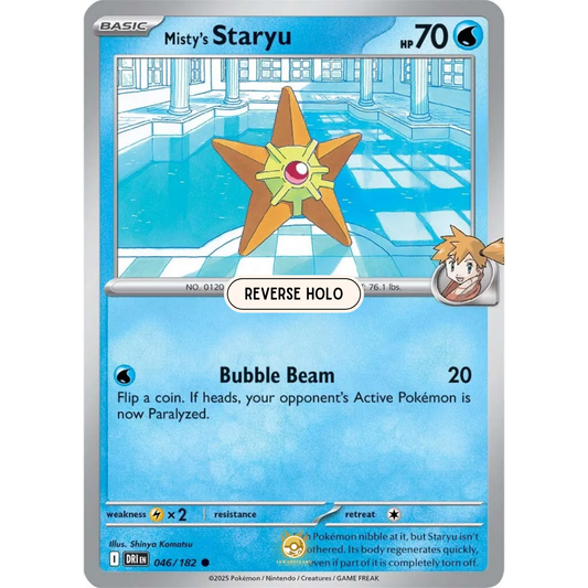 [ENG] Pokemon SV10 Destined Rivals: 046/182 Misty's Staryu [Water] [C - Common] (Reverse Holo)