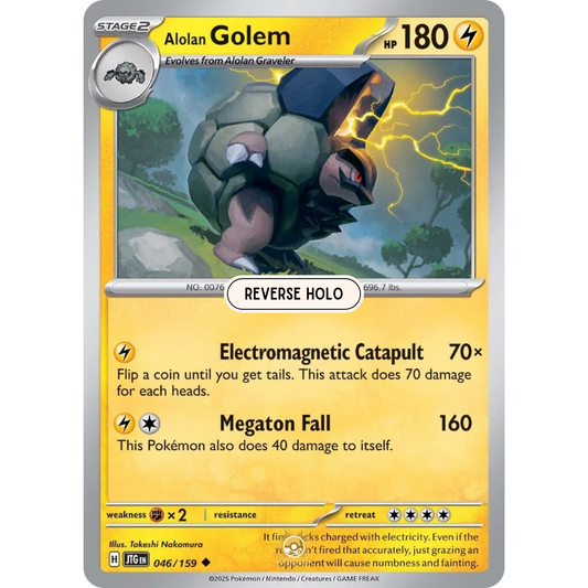 [ENG] Pokemon SV09 Journey Together: 046/159 Alolan Golem [Lightning] [U - Uncommon] (Reverse Holo)