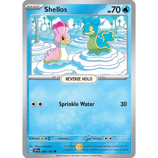 [ENG] Pokemon SV08 Surging Sparks: 046/191 Shellos [Water] [C - Common] (Reverse Holo)
