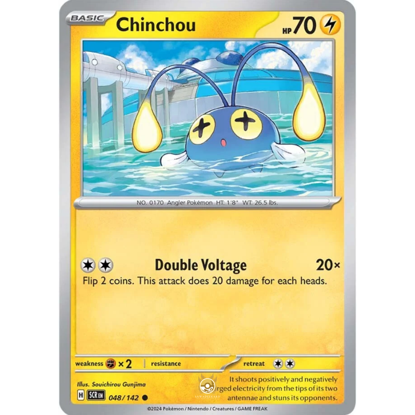 [ENG] Pokemon SV07 Stellar Crown: 048/142 Chinchou [Lightning] [C - Common] (Non-foil)