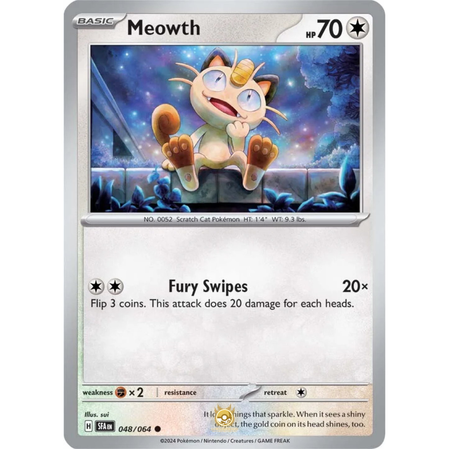 [ENG] Pokemon SV6.5 Shrouded Fable: 048/064 Meowth [Colorless] [C - Common] (Non-foil)