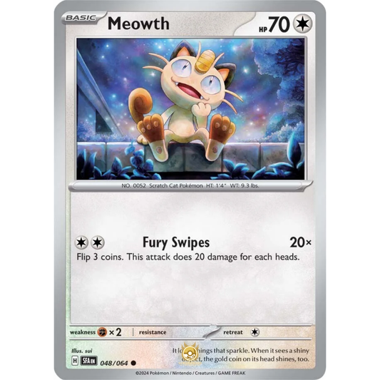[ENG] Pokemon SV6.5 Shrouded Fable: 048/064 Meowth [Colorless] [C - Common] (Non-foil)