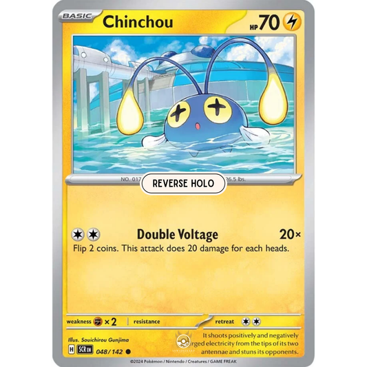 [ENG] Pokemon SV07 Stellar Crown: 048/142 Chinchou [Lightning] [C - Common] (Reverse Holo)