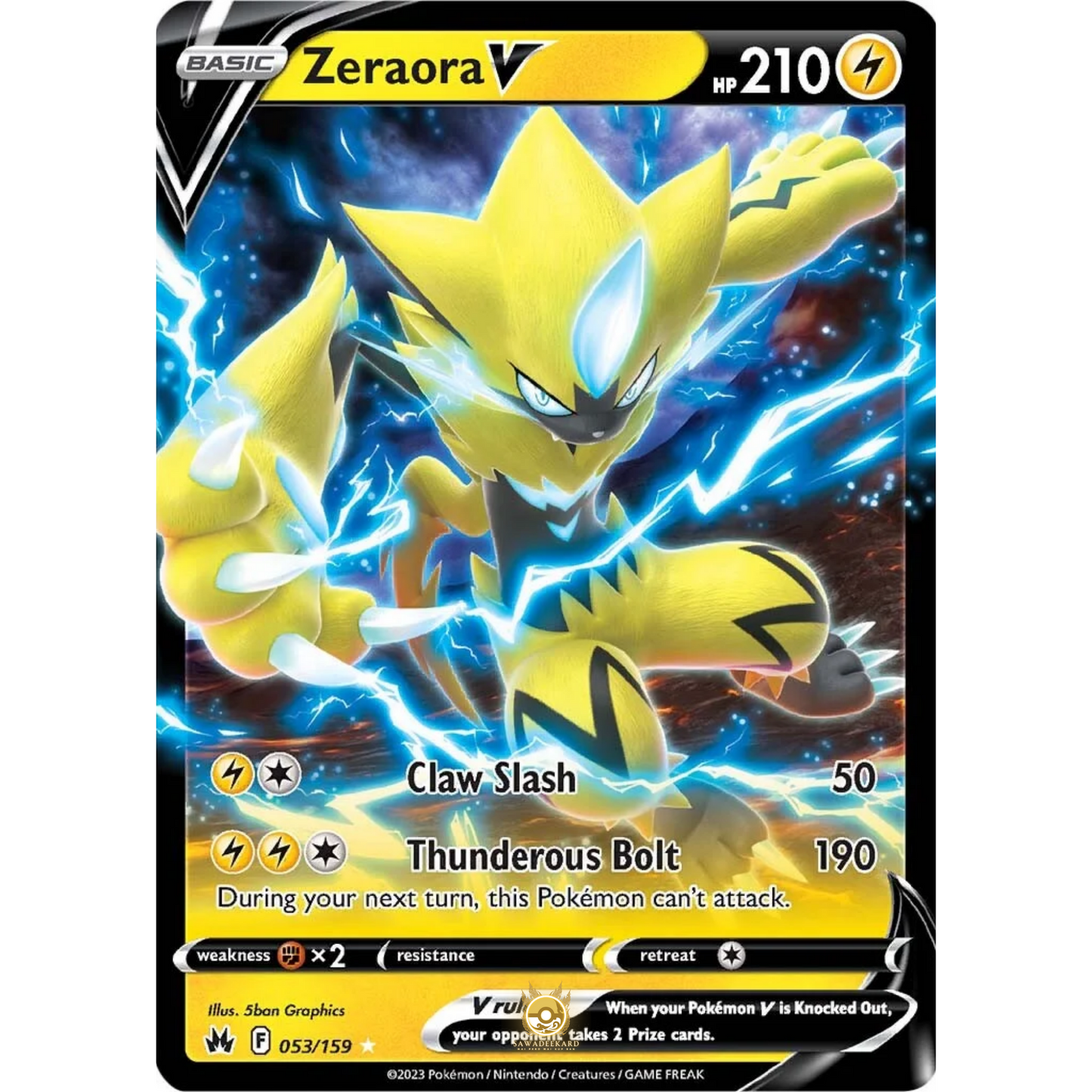 [ENG] SWSH 12.5 Crown Zenith: 053/159 Zeraora V R (Foil)