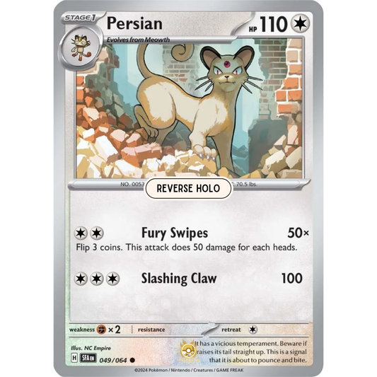 [ENG] Pokemon SV6.5 Shrouded Fable: 049/064 Persian [Colorless] [C - Common] (Reverse Holo)