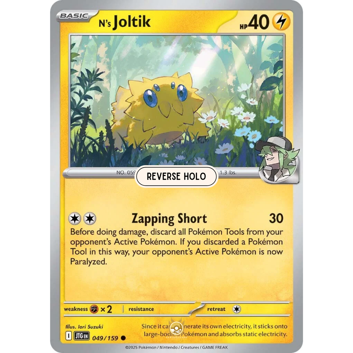 [ENG] Pokemon SV09 Journey Together: 049/159 N's Joltik [Lightning] [C - Common] (Reverse Holo)