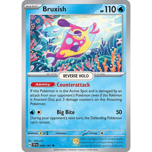 ENG] Pokemon SV08 Surging Sparks: 049/191 Bruxish [Water] [U - Uncommon] (Reverse Holo)