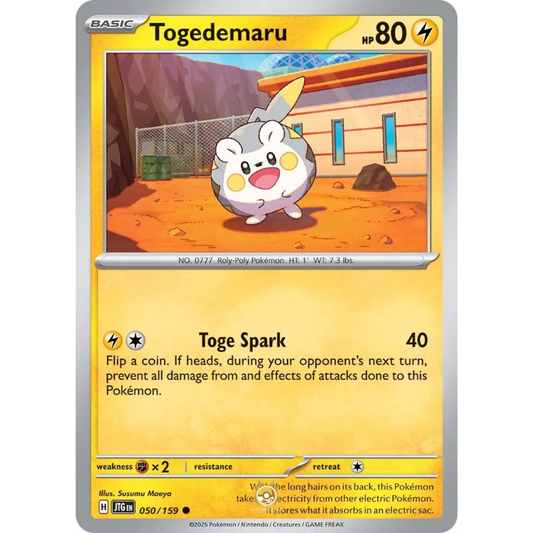 [ENG] Pokemon SV09 Journey Together: 050/159 Togedemaru [Lightning] [C - Common] (Non-foil)