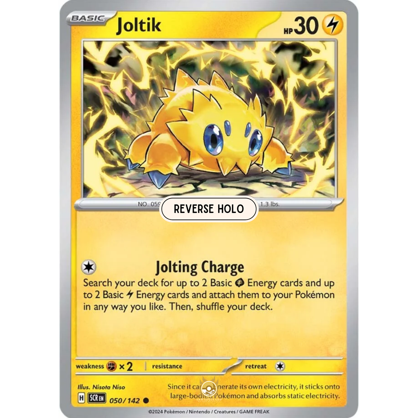 [ENG] Pokemon SV07 Stellar Crown: 050/142 Joltik [Lightning] [C - Common] (Reverse Holo)