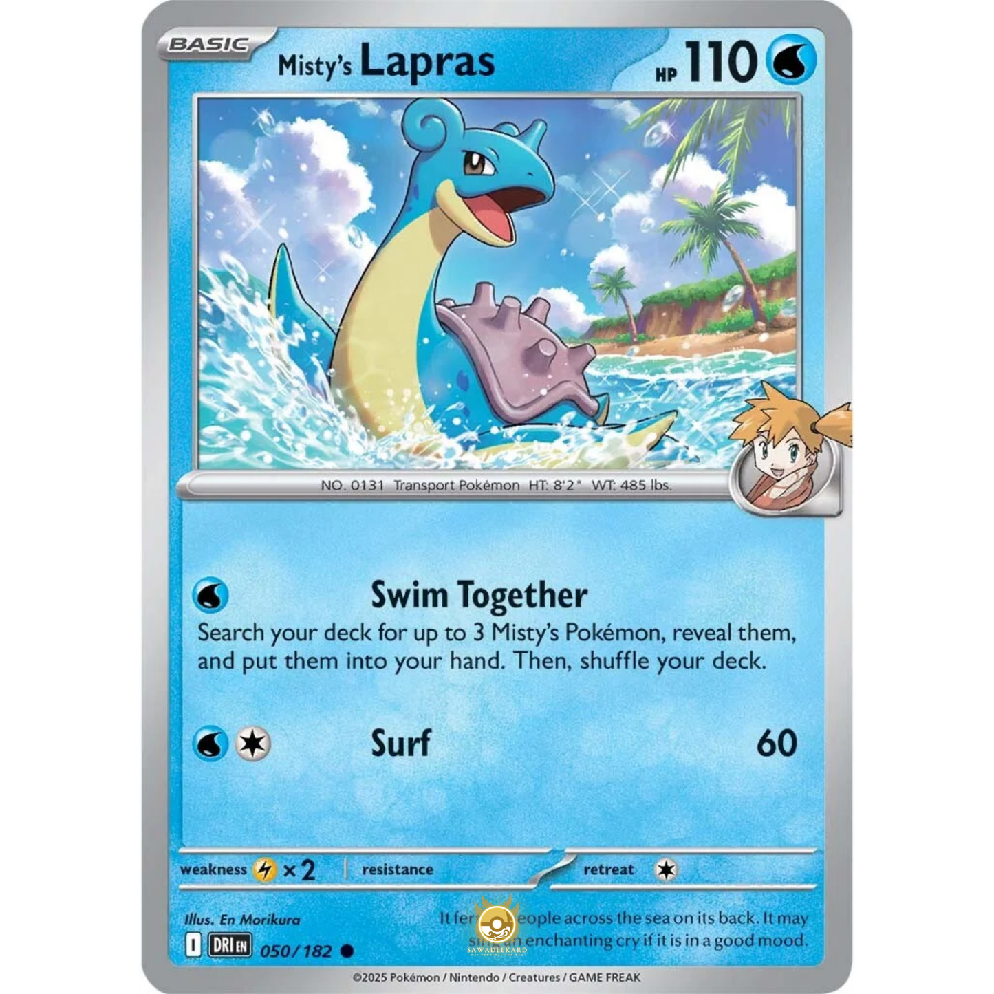 [ENG] Pokemon SV10 Destined Rivals: 050/182 Misty's Lapras [Water] [C - Common] (Non-foil)