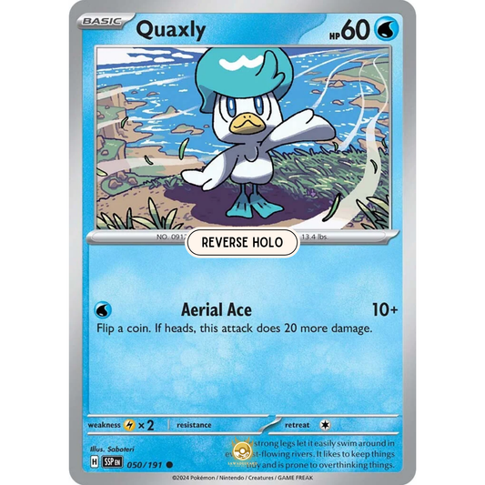[ENG] Pokemon SV08 Surging Sparks: 050/191 Quaxly [Water] [C - Common] (Reverse Holo)
