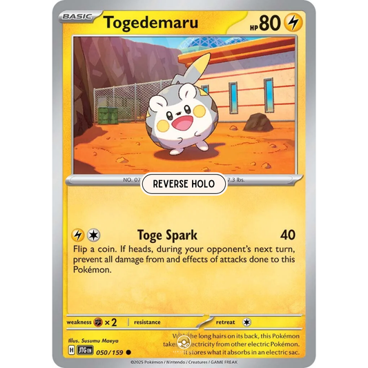 [ENG] Pokemon SV09 Journey Together: 050/159 Togedemaru [Lightning] [C - Common] (Reverse Holo)