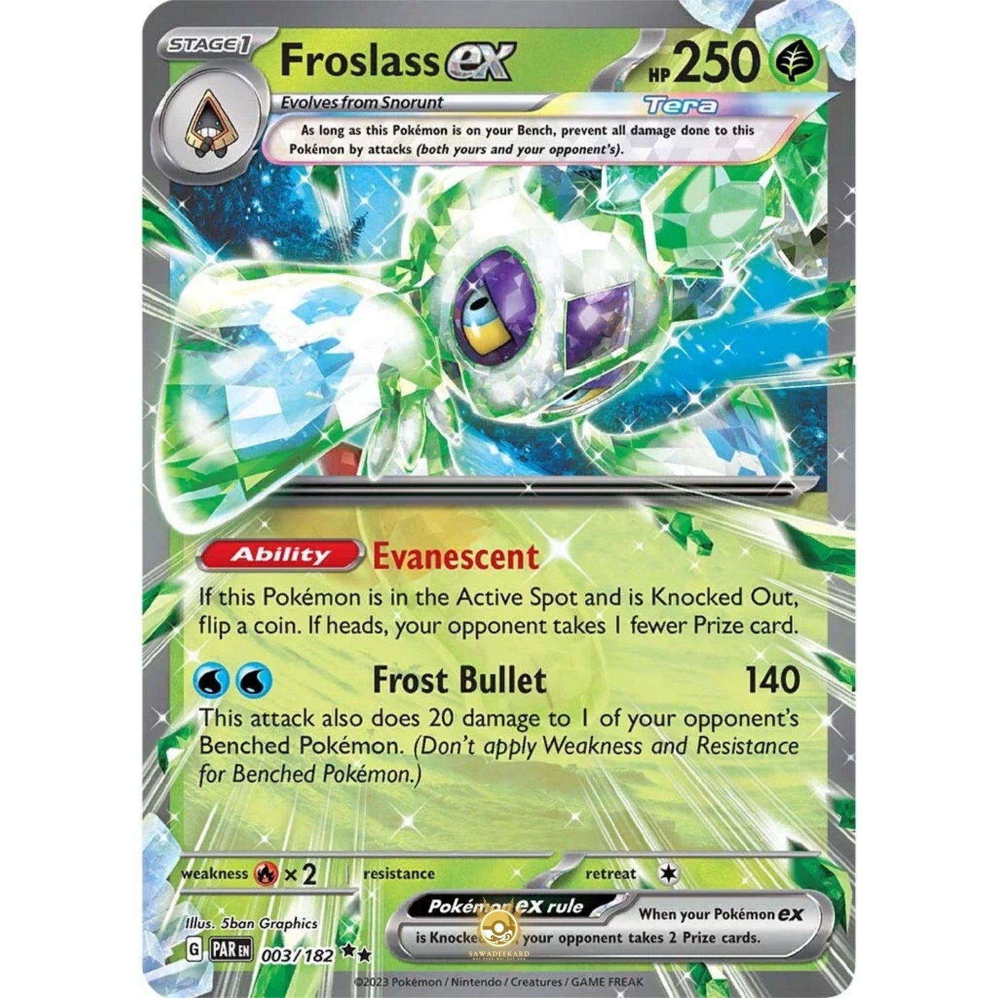 [ENG]	SV04	Paradox Rift:	003/182	Froslass ex	RR	(Foil)